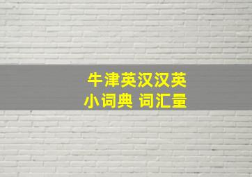 牛津英汉汉英小词典 词汇量